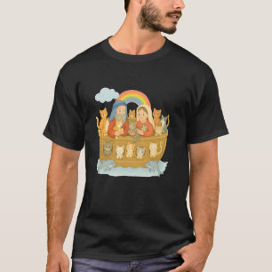 Arche Noah mit Katzen der religiösen christlichen T-Shirt