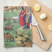 Arche Noah mit Tieren Geschirrtuch (Viertel Falte)