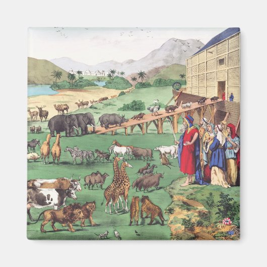 Arche Noah mit Tieren Magnet (Vorne)