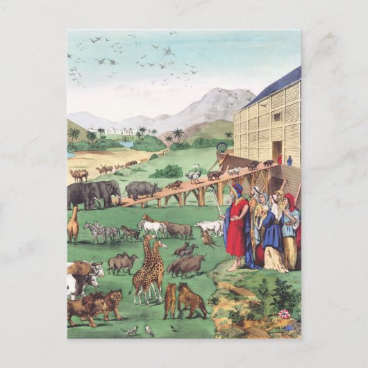 Arche Noah mit Tieren Postkarte (Vorderseite)