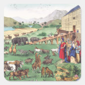 Arche Noah mit Tieren Quadratischer Aufkleber (Vorderseite)