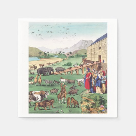 Arche Noah mit Tieren Serviette (Vorderseite)