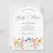 Arched Baby in Bloom Baby Dusche Wildblume Meadow Einladung (Vorderseite)