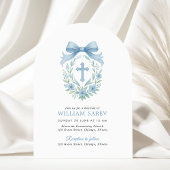 Arched Blue Baptisse Einladung für Baby Boy