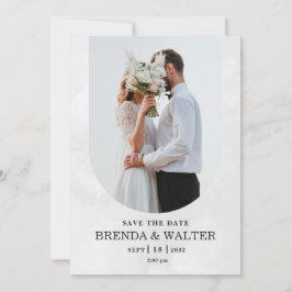 Arched Boho Modern Minimalist Photo Wedding  Einladung