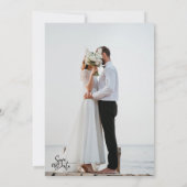 Arched Boho Modern Minimalist Photo Wedding Einladung (Rückseite)