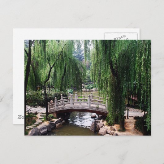 Arched Bridge im friedlichen Park Postkarte (Vorne/Hinten)