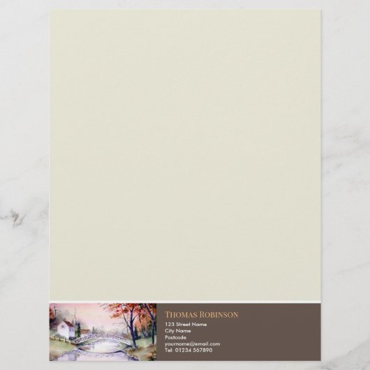 Arched Bridge New England Aquarellbilder Briefbogen (Vorderseite)