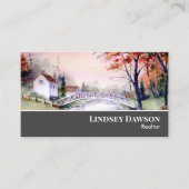 Arched Bridge New England Landscape Watercolor Visitenkarte (Vorderseite)