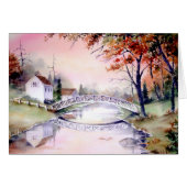 Arched Bridge New England Wasserfarbenmalerei (Vorderseite (Horizontal))