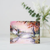 Arched Bridge Watercolor-Malerei Postkarte (Stehend Vorderseite)