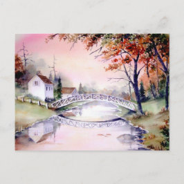 Arched Bridge Watercolor-Malerei Postkarte