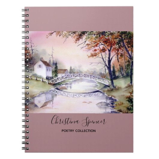 Arched Bridge Watercolor Painting Notizblock (Vorderseite)