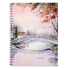 Arched Bridge Watercolor Painting Notizblock