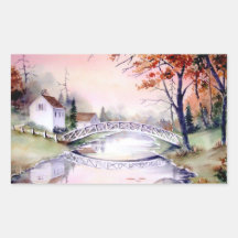 Arched Bridge Watercolor Painting
