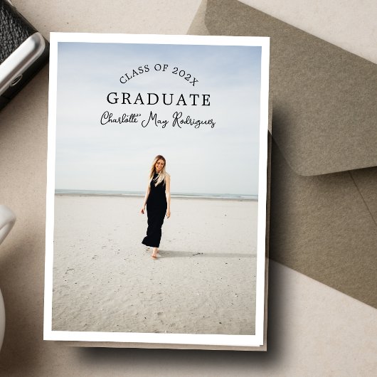 Arched Class Graduate Photo Invitation Einladung