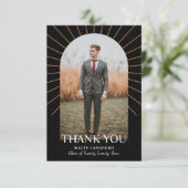 Arched Class of Abschluss Foto Dankeskarte (Stehend Vorderseite)