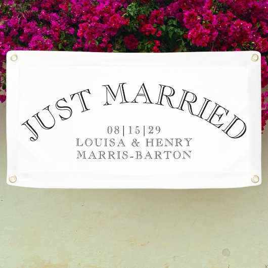 Arched Classic Just Eried Car Banner