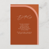 Arched Desert Terra Cotta Modern Wedding Details Begleitkarte (Vorderseite)