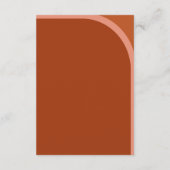 Arched Desert Terra Cotta Modern Wedding Details Begleitkarte (Rückseite)