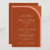 Arched Desert Terra Cotta Modern Wedding Einladung (Vorne/Hinten)