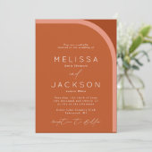Arched Desert Terra Cotta Modern Wedding Einladung (Stehend Vorderseite)