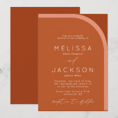 Arched Desert Terra Cotta Modern Wedding Einladung (Vorne/Hinten)