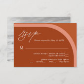 Arched Desert Terra Cotta Modern Wedding RSVP Card (Vorne/Hinten)