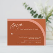 Arched Desert Terra Cotta Modern Wedding RSVP Card Karte (Stehend Vorderseite)
