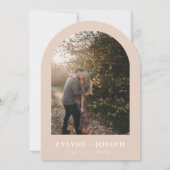 Arched Elegant Floral Blush Herbal Boho Wedding Einladung (Rückseite)