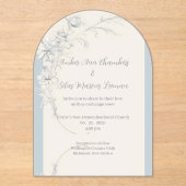 Arched Floral Mattiert Acrylic Einladung (Vorderseite)