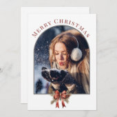 ARCHED FOTO ELEGANT MINIMAL CHRISTMAS FEIERTAGSKARTE (Vorne/Hinten)