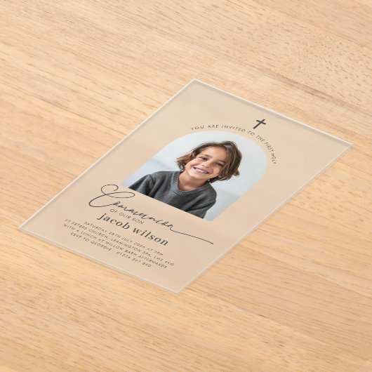 Arched Foto First Communion Boy Einladung (Ablage )