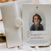 Arched Foto First Communion Boy Einladung