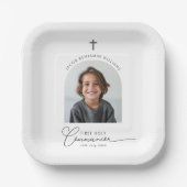 Arched Foto First Communion Boy Pappteller (Vorderseite)