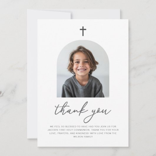 Arched Foto First Communityjunge Danke (Vorderseite)