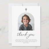 Arched Foto First Communityjunge Danke Einladung (Vorderseite)