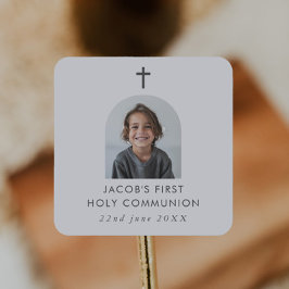 Arched Foto First Communityjunge Danke Quadratischer Aufkleber