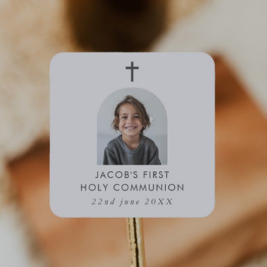 Arched Foto First Communityjunge Danke Quadratischer Aufkleber