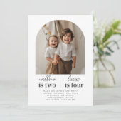 Arched Foto - Gemeinsame Einladung zum Geburtstag (Stehend Vorderseite)