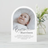 Arched Foto Taufe Einladung (Stehend Vorderseite)