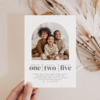 Arched Foto Triple Joint Birthday Einladung