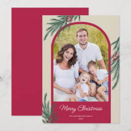 Arched Foto Winter Greenery Frohe Weihnachten