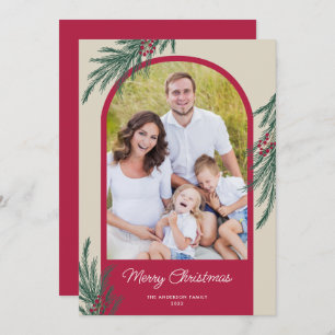 Arched Foto Winter Greenery Frohe Weihnachten