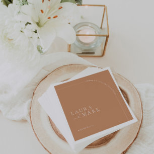 Arched Modern Minimalistisch Cheers Script Wedding Serviette