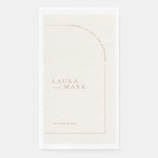 Arched Modern Minimalistisch Cheers Script Wedding Serviette (Vorderseite)