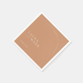 Arched Modern Minimalistisch Cheers Script Wedding Serviette (Ecke)