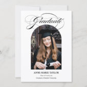 Arched Photo and Script Graduate Announcement Einladung (Vorderseite)