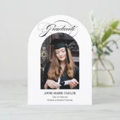 Arched Photo and Script Graduate Announcement Einladung (Stehend Vorderseite)