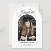 Arched Photo and Script Graduate Announcement Einladung (Vorderseite)